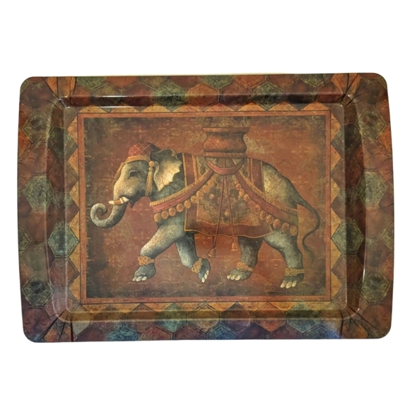 Pimpernel Dining Pimpernel Melamine Elephant Tray Vintage Boho